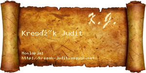 Kresák Judit névjegykártya